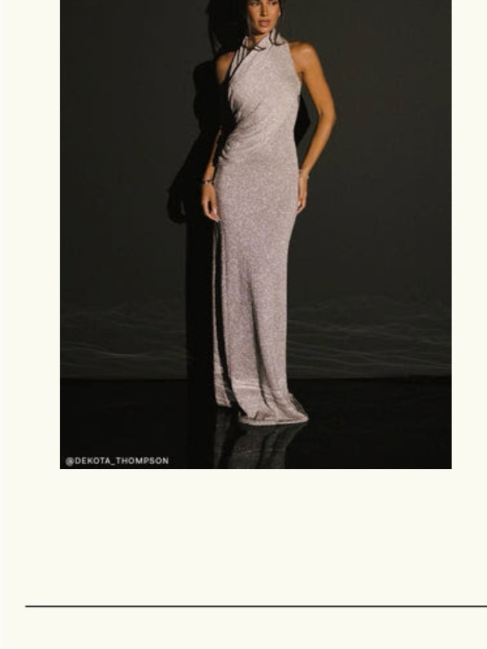 Meshki Silver Halo Halter Sequin Gown
